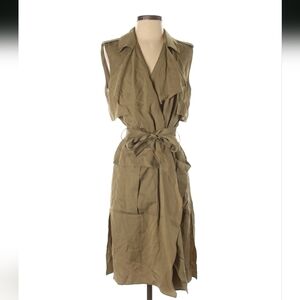 Trafaluc by Zara Olive Green Sleeveless Trench Vest